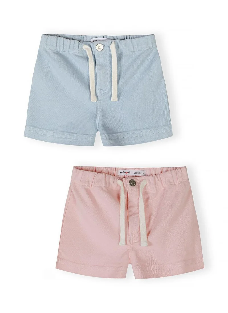 مينوتي Girls twill shorts 2-pack blue and pink 3-15 years